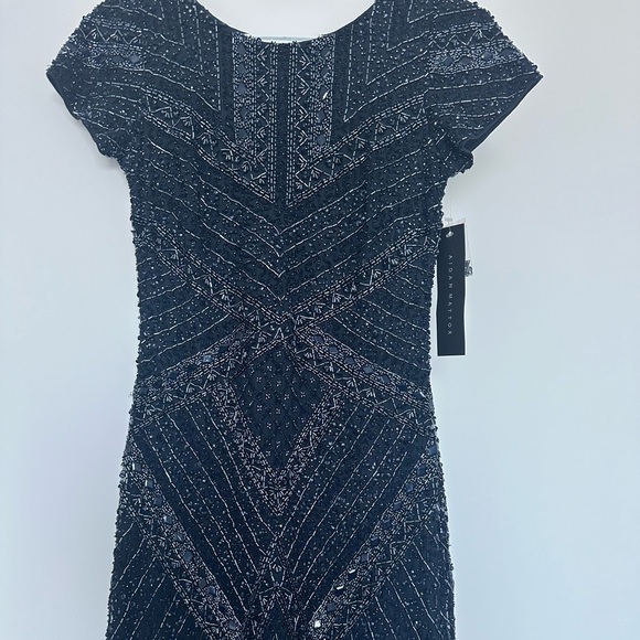 Aidan Mattox embellished black tie dress - Picture 1 of 5